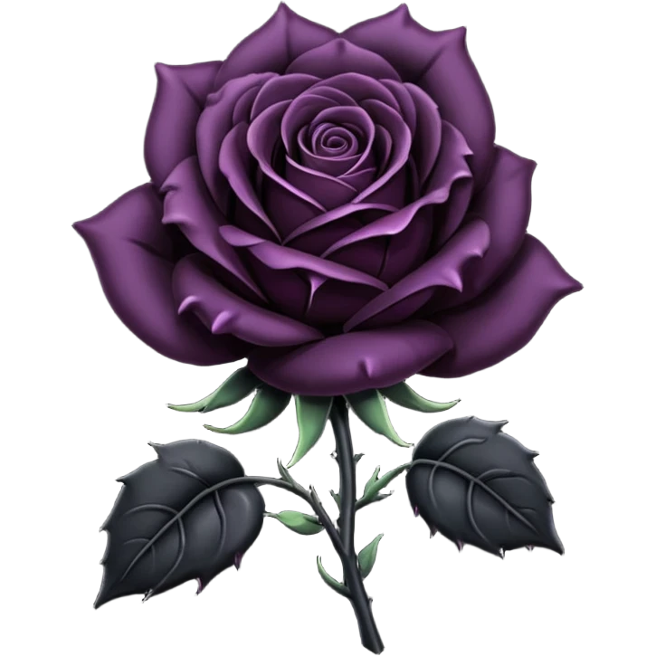 goth black rose emoji