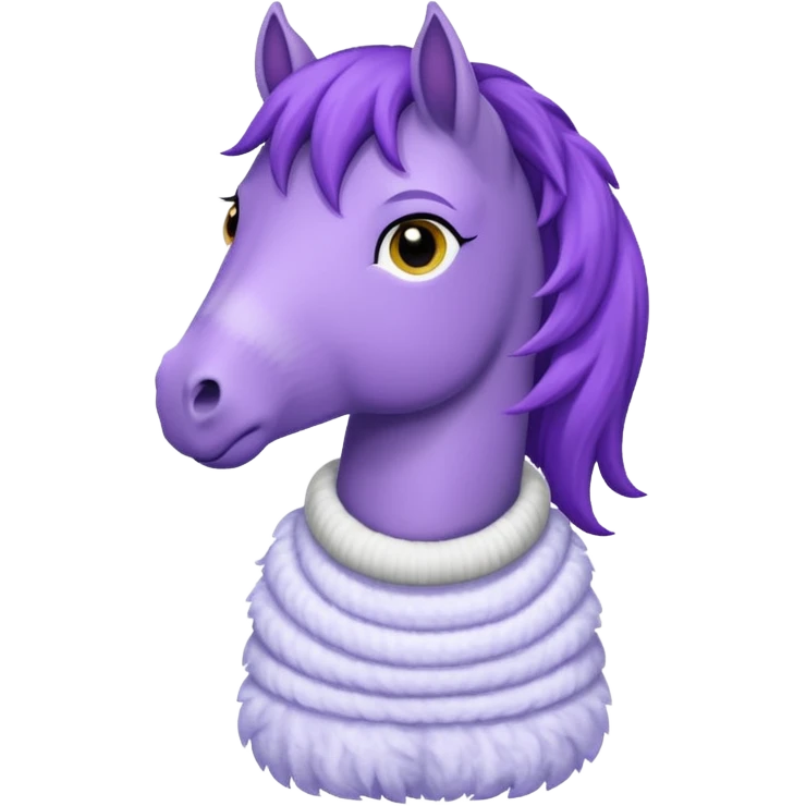 Purple horse wearing white sweater

 emoji
