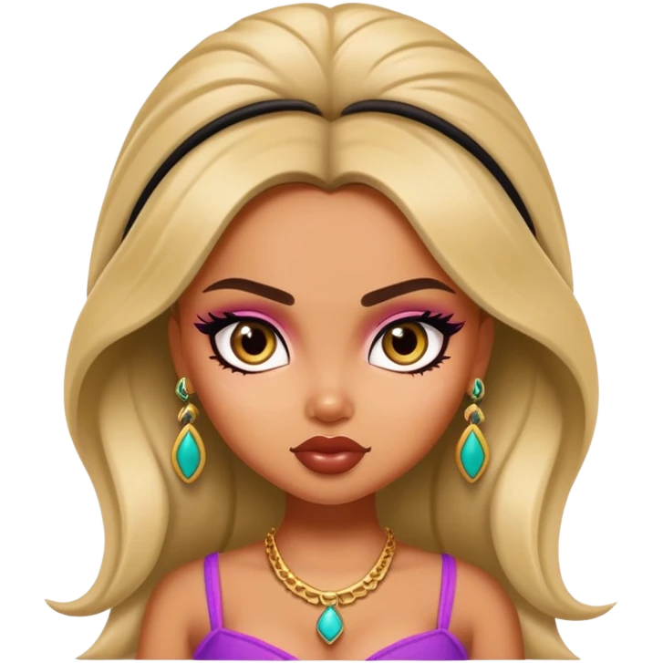pretty bratz baddie, olive skin, exotic emoji