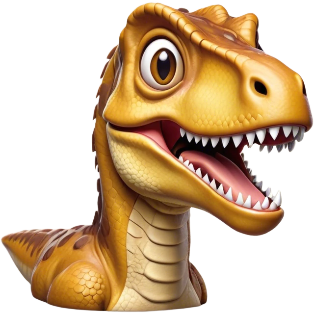 Cinematic Realistic Comical velociraptor/T-rex Portrait Emoji, Head tilted dramatically with an exaggeratedly amused expression, featuring a striking, glossy scaled body with bold natural textures and wide, expressive eyes brimming with playful disbelief, rendered with lifelike detail and dynamic natural lighting, high shine, dramatic yet playful, styled with an air of cheeky prehistoric mischief, soft glowing outline, capturing the essence of a spirited and over‐the‐top velociraptor/T-rex that looks ready to bellow its way into viral fame! emoji