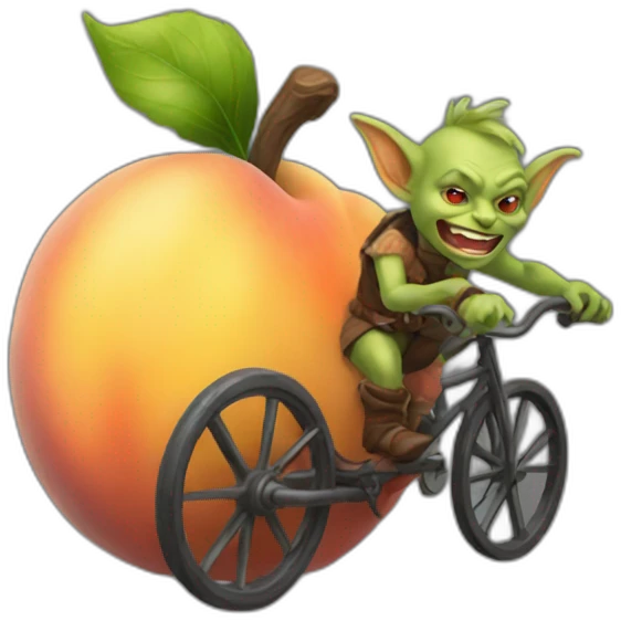 goblin-riding-a-large-peach emoji