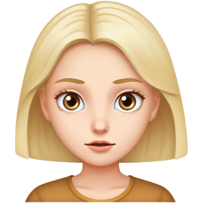 realistic portrait of a girl with eyes very open  emoji