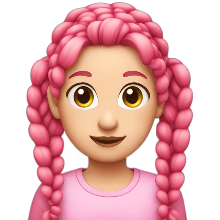 pink pigtails emoji