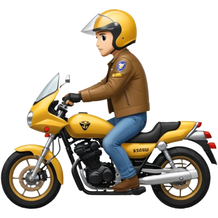 Man riding yamaha suzuki fiero motorcycles  emoji
