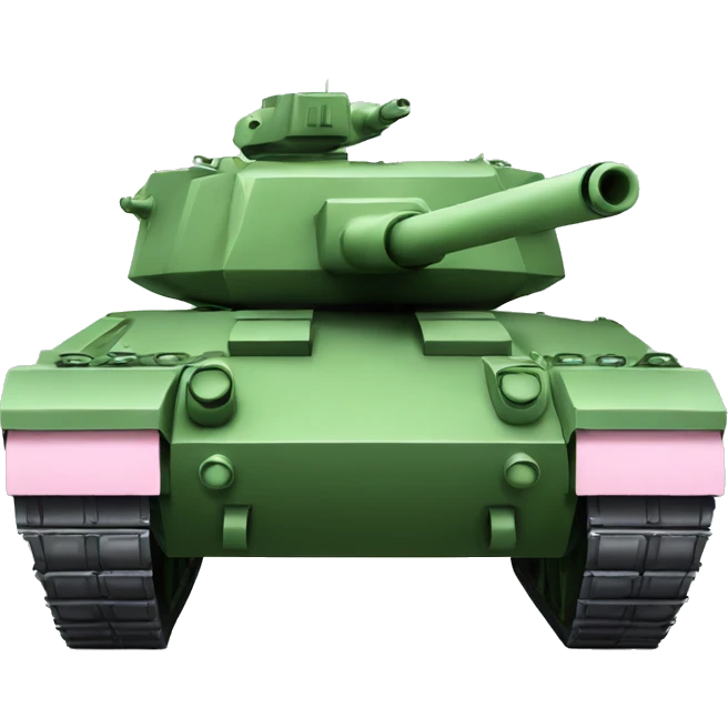 Green army tank with light pink bow on it emoji