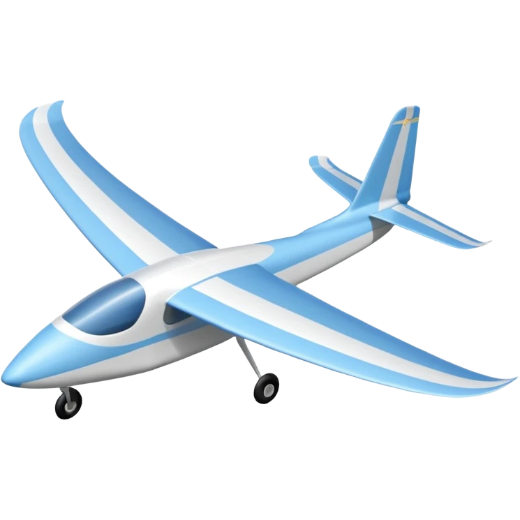 glider, large wingspan, full white, 1 seat, no engine, no landing gear emoji