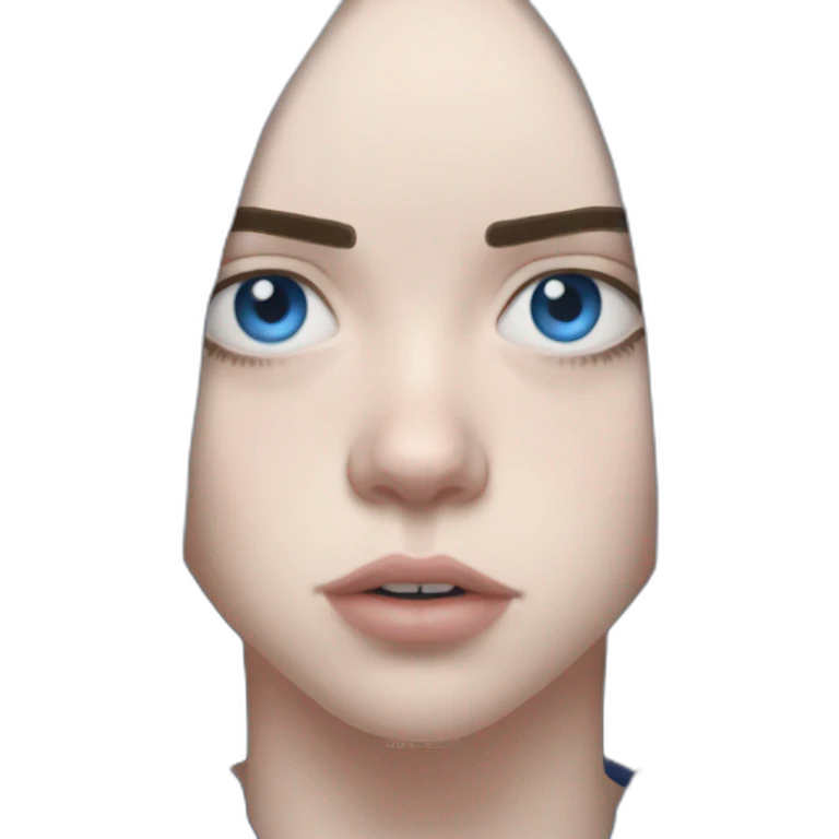 Billie eilish chanteuse cheveux bleu yeux bleu emoji