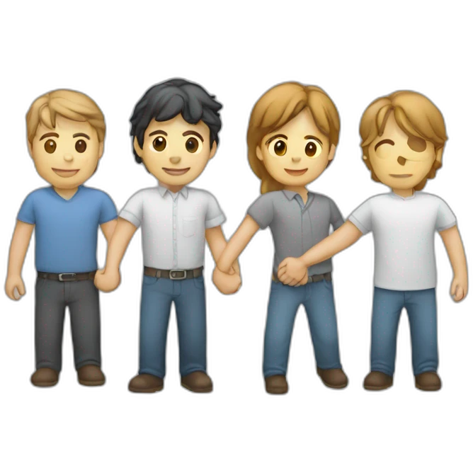 4 software engineers holding hands emoji