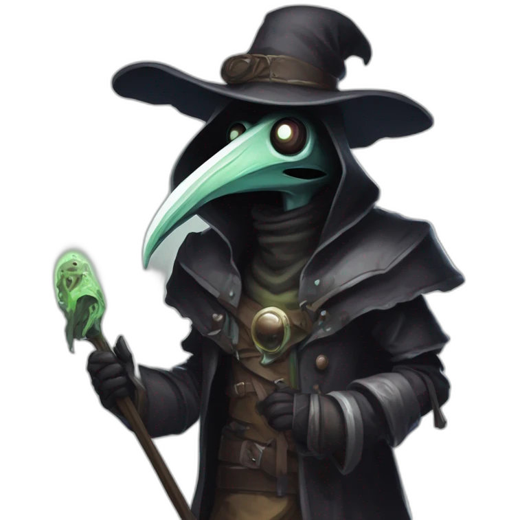 alien  Plague Doctor roguelike rpg style inspired by slay thee spire emoji