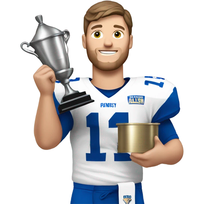 White Josh Allen holding trophy  emoji