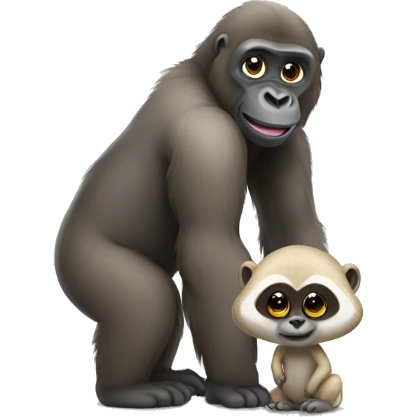 cute gorilla and meerkat emoji