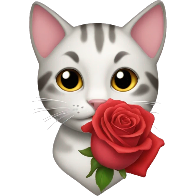Cat with rose heart emoji