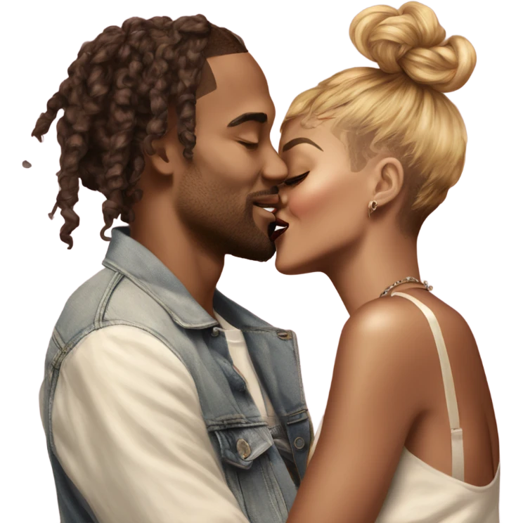 Hyper Realistic Breezy and Rhianna romantic photo  emoji