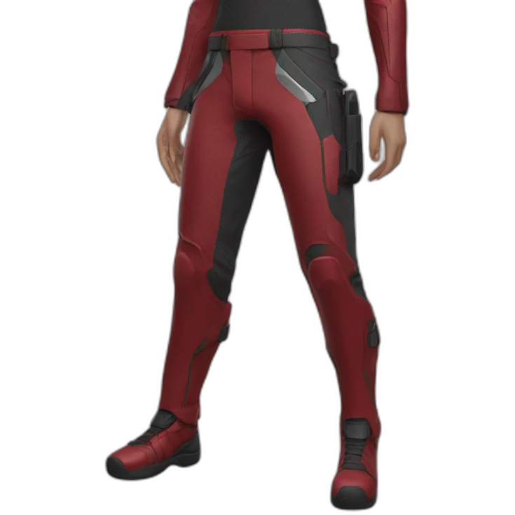 futuristic Autonomous Combat colored crimson pants emoji