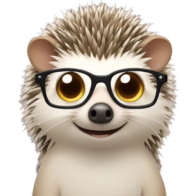 hedgehog with glasses emoji