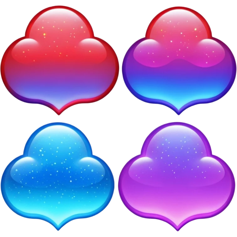 Animated sparkling shimmers red purple blue emoji