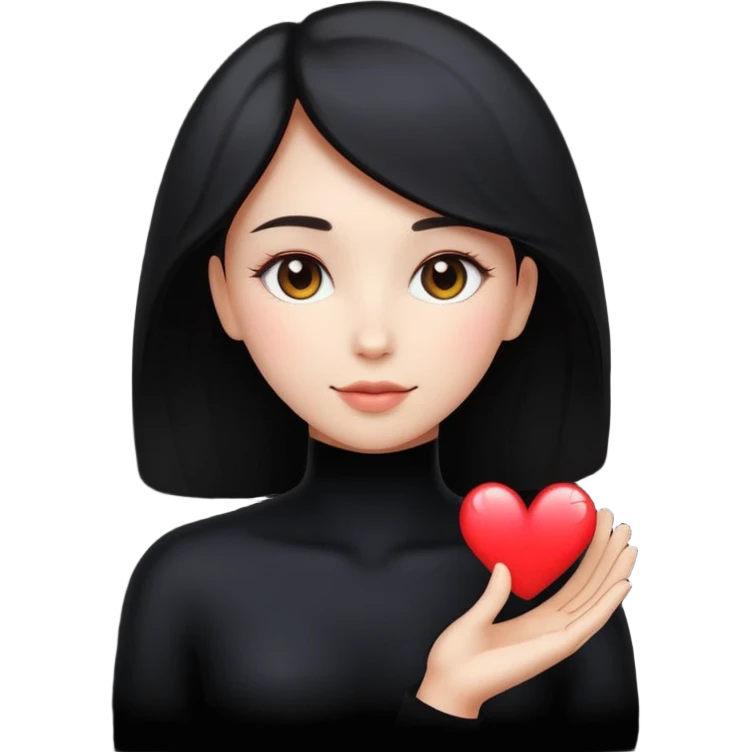 female silhouette with a small heart inside emoji