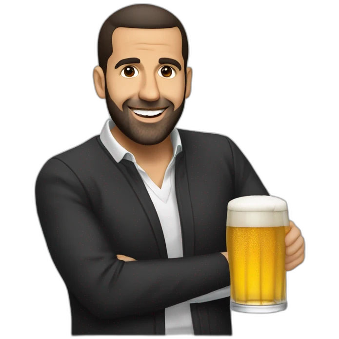 Macron-bois-une-biere-avec-drake emoji
