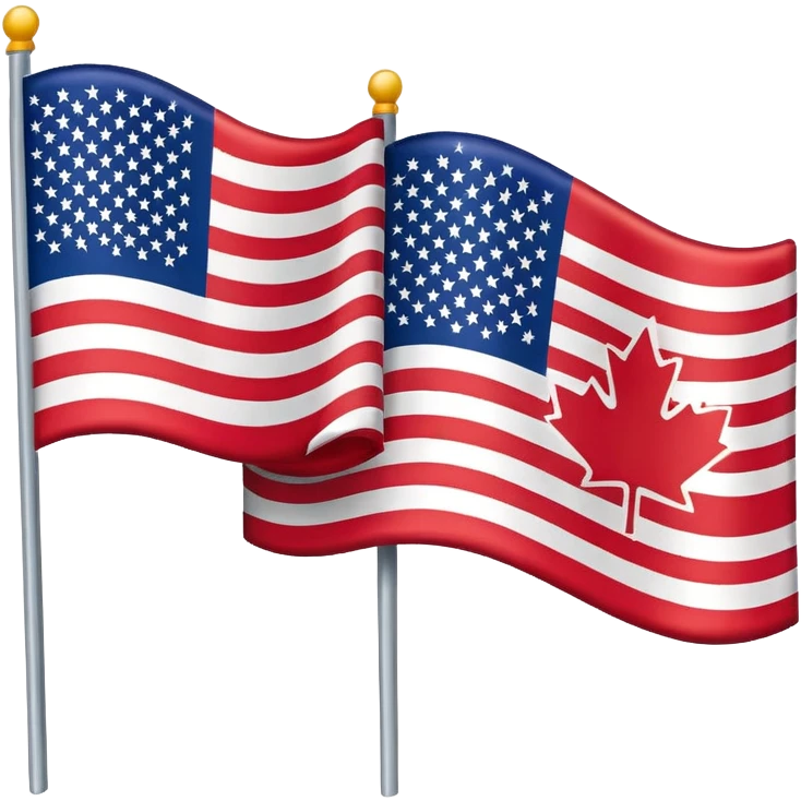 Mix flag Canada and USA emoji