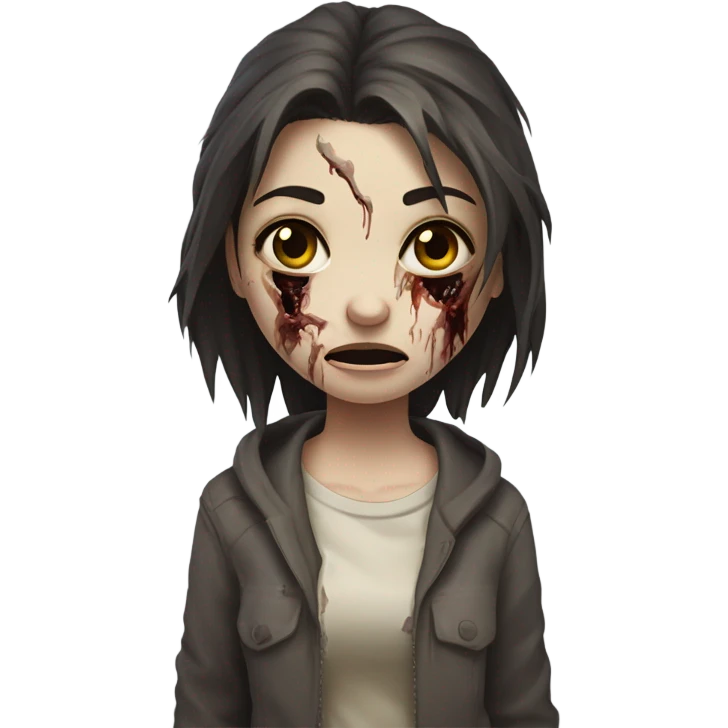 Brunette zombie girl  emoji
