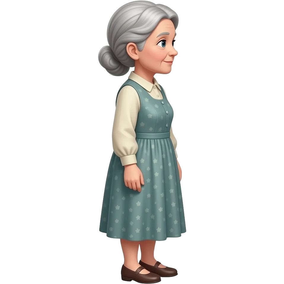 abuela de perfil con ropa y cuerpo entero emoji