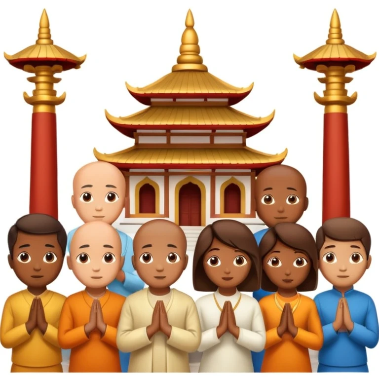 people praying in a Buddhist temple emoji