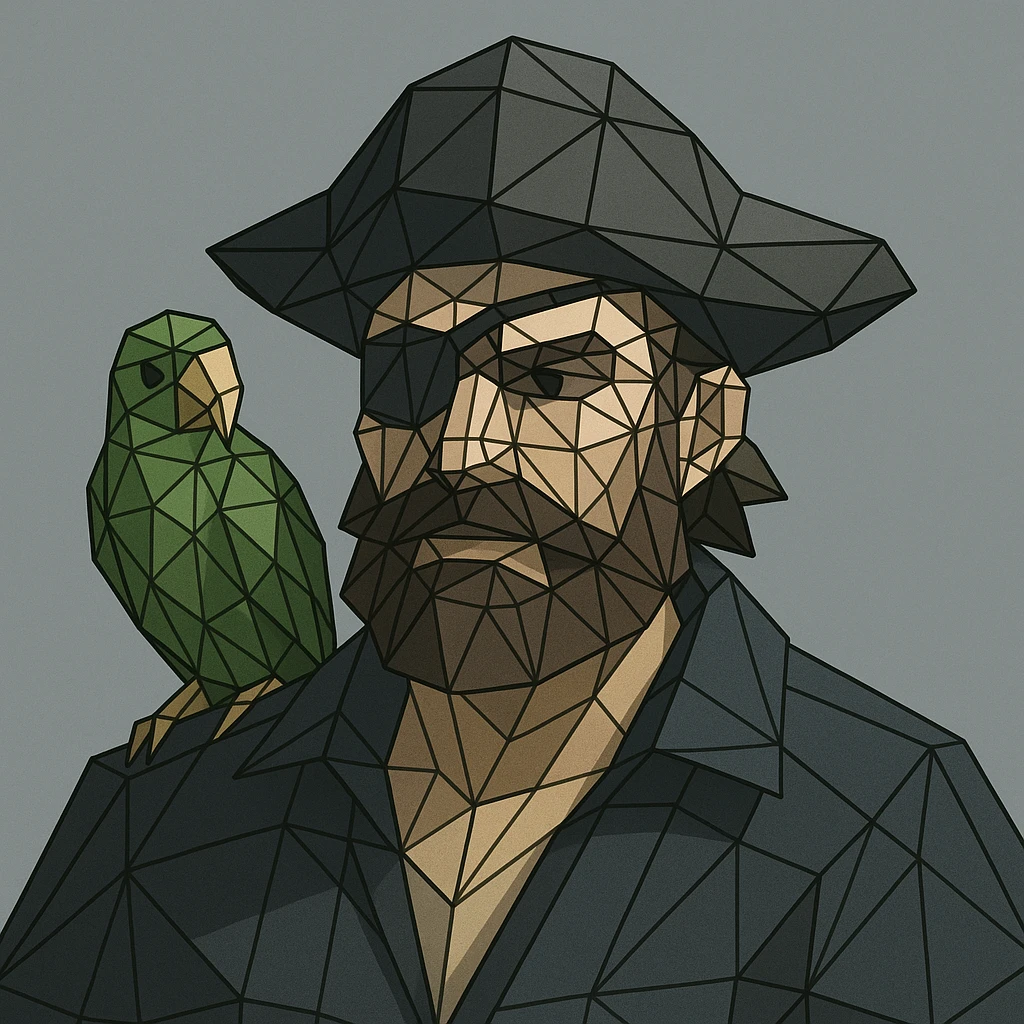 pirate with eye patch and parrot emoji