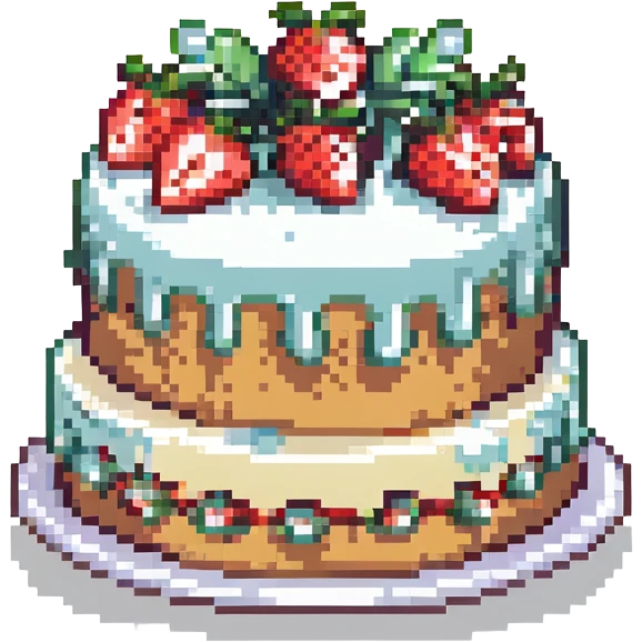 white cake with strawberries on top emoji