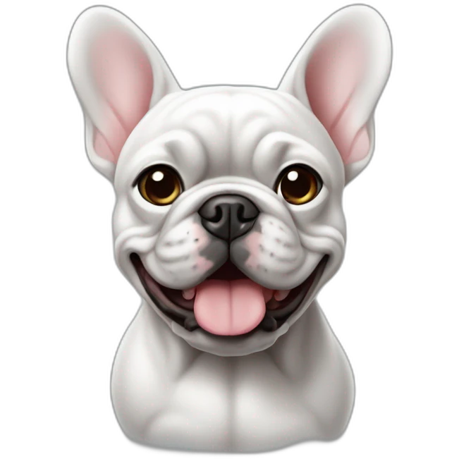 Bouledogue français blanc gris emoji