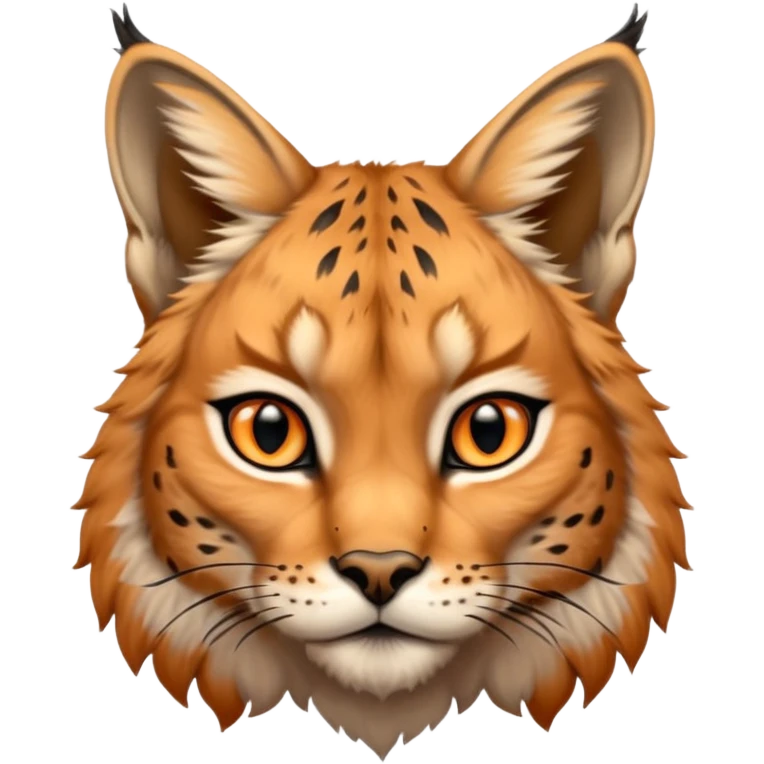 A high-resolution photo-realistic digital illustration of a majestic young lynx, chest upward A high-resolution, photo-realistic digital illustration of a majestic young Eurasian lynx, shown from the chest upward.  emoji