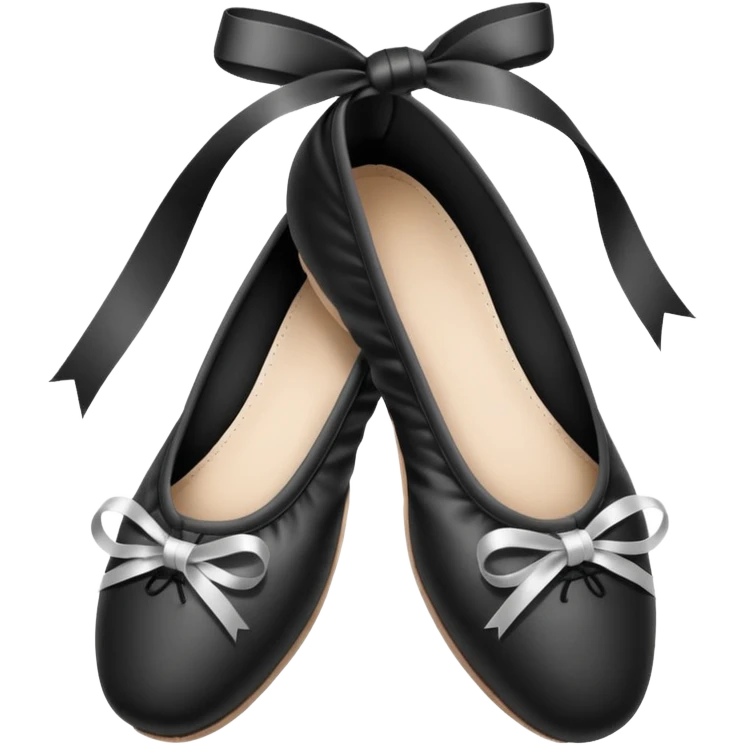 Ballet shoes black and white  emoji