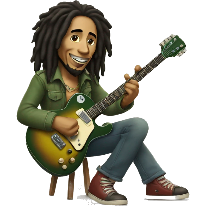 Bob marley with guitar emoji