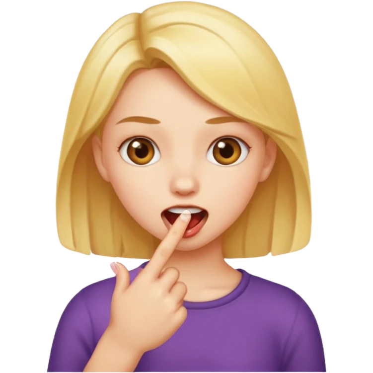 Chica mordiéndose el dedo emoji