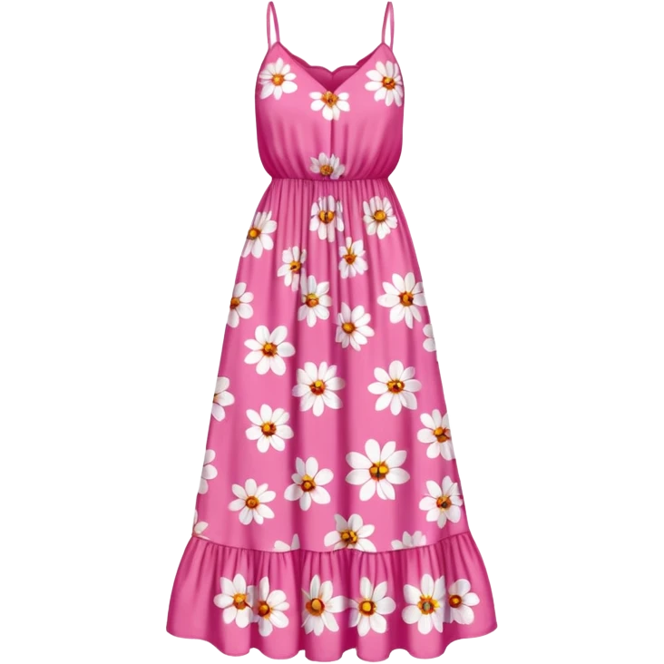 pink summer floral sundress maxi emoji