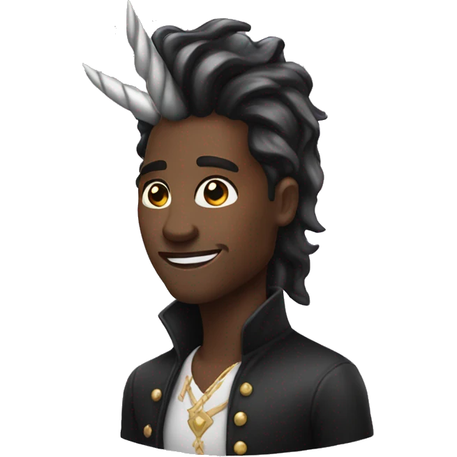 A black human unicorn emoji