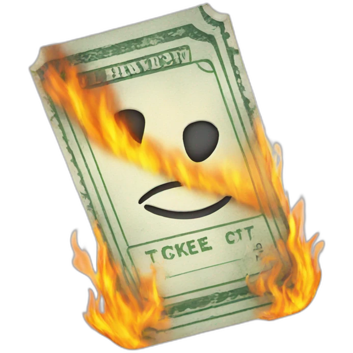 burning-ticket emoji