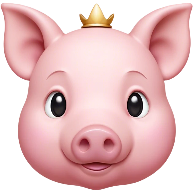 Cinematic Noble Piglet Portrait Emoji, Poised and regal, with a tiny, delicate build and a soft, smooth rosy-pink hide, deep-set soulful beady eyes, Simplified yet sharp and sophisticated features, highly detailed, glowing with a gentle, dignified glow, high shine, intelligent and endearing, stylized with an air of miniature nobility, focused and attentive, soft glowing outline, capturing the essence of a watchful and confident little piglet, so majestic it feels as though it could scamper out of the screen with effortless authority! emoji