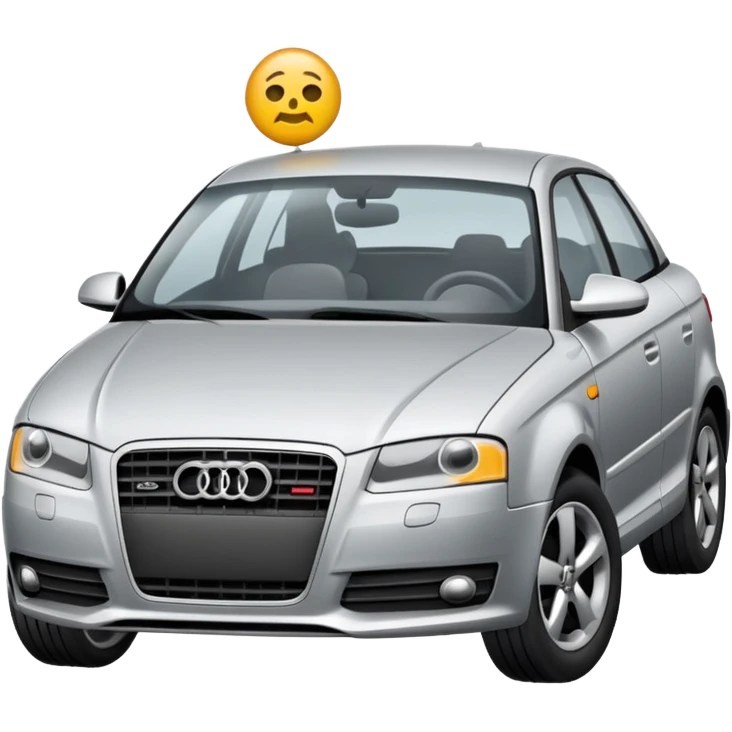 emoji of a car audi a3 being towed emoji