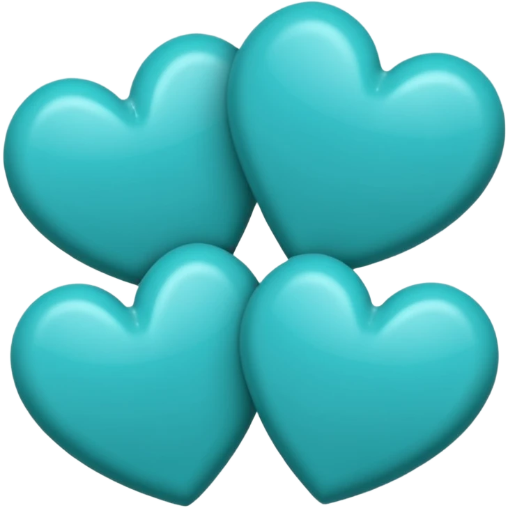 3 teal lined hearts that are hollow in the center emoji