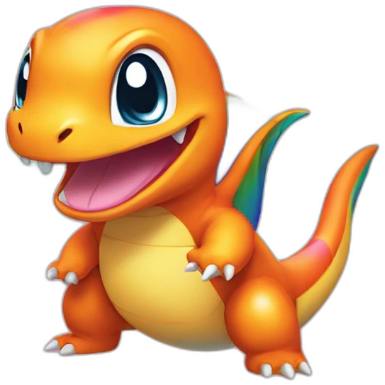 Rainbow Charmander happy emoji