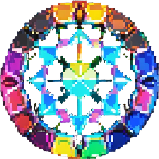 round cut rainbow gemstone with colorful prismatic effect emoji