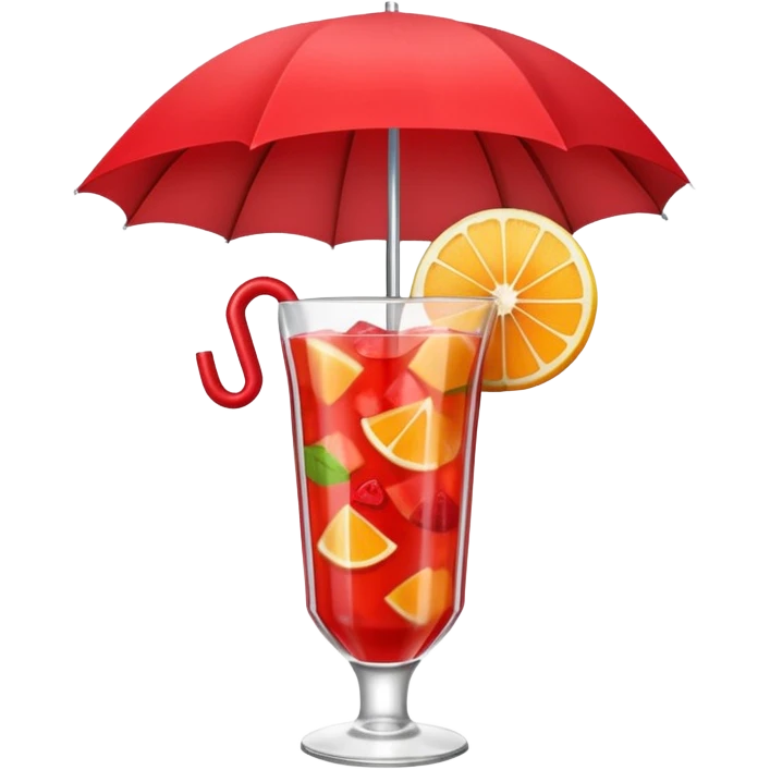 Fruit Punch – colorful drink with fruit chunks and umbrella emoji