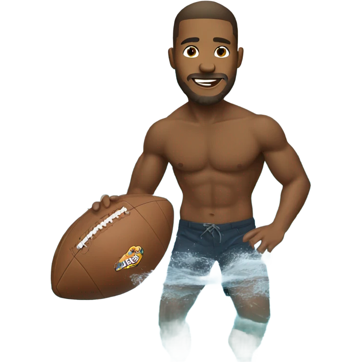Guy playing football while in the pool emoji