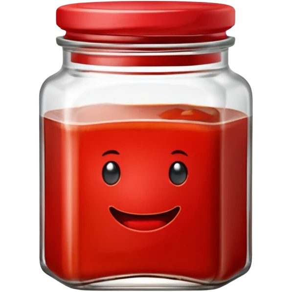 chilli bean sauce in a short wide neck square jar emoji