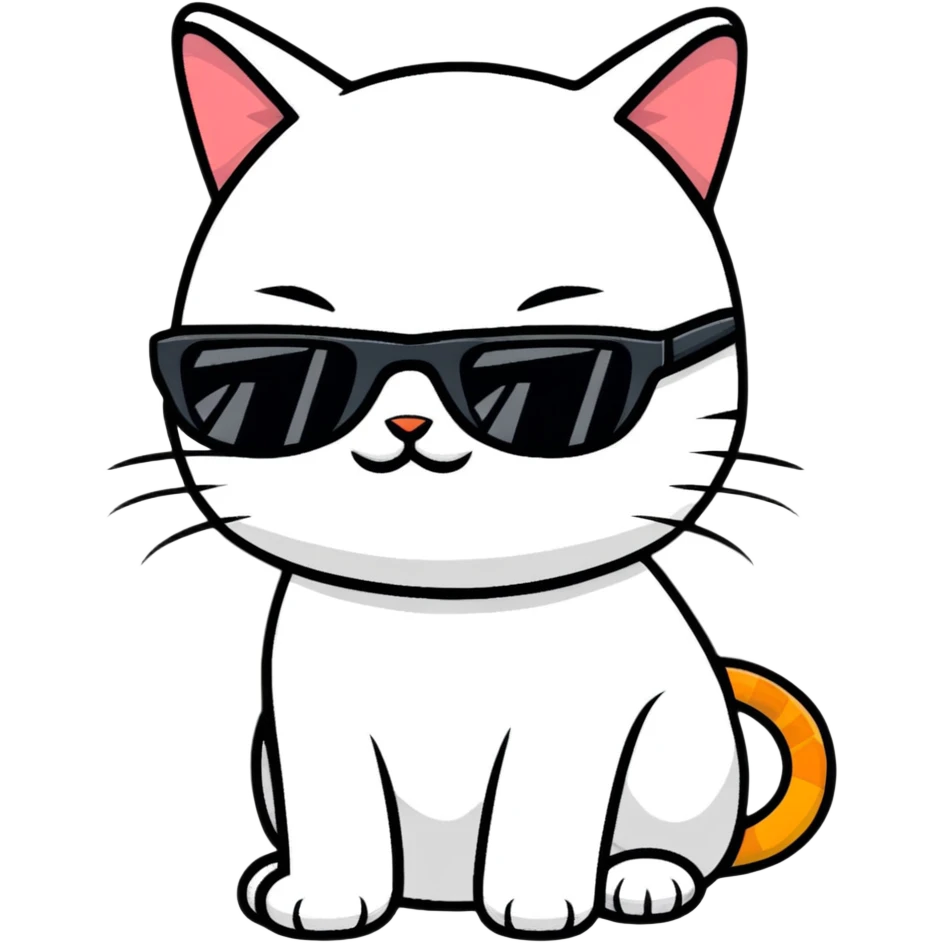 Cat with sunglasses emoji