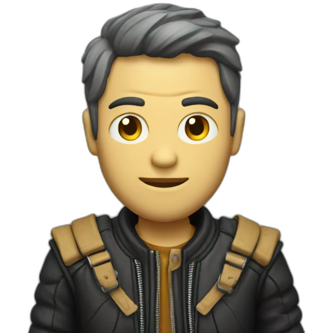 Squelette avec une veste en cuir  emoji