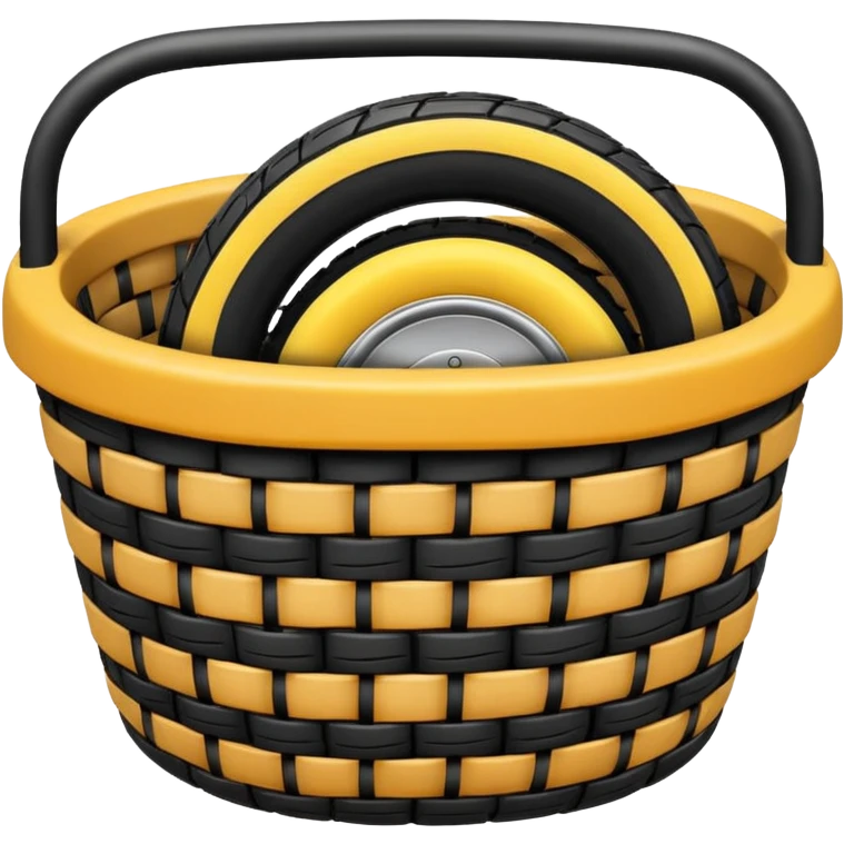 Basket with tire emoji