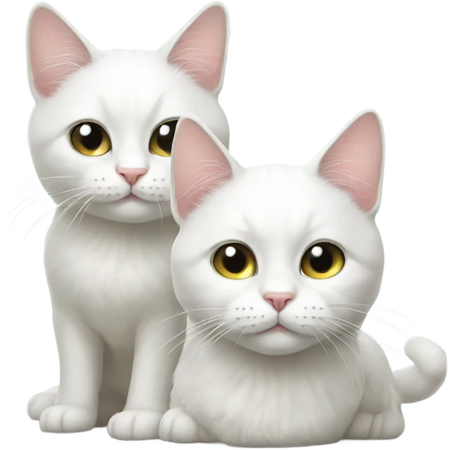 Two white cats emoji