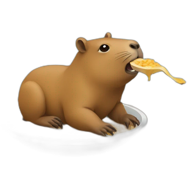 Capibara comiendo sereal emoji
