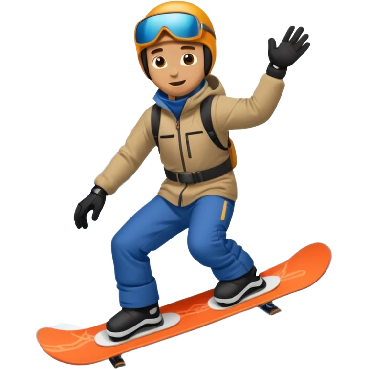 man snowboarding in mountains emoji